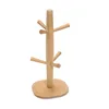 Customized Logo Non folding Rack Beech Wood Coffee Cups Mug Rack Tree
