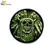 Custom embroidery skull patches for denim jeans patch hook and loop back