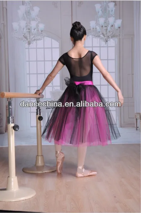 Falda De Ballet Tutú Cruzada - Gasa, Ajustable, Talla Grande (135-160 Cm), Para Danza, Gimnasia O Disfraces, Negro