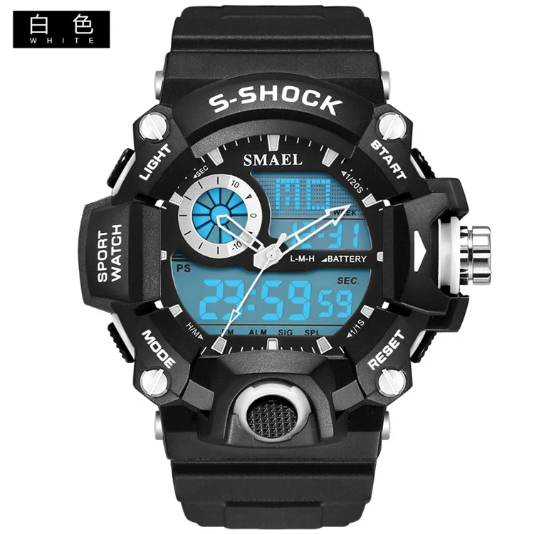 

SMAEL 1385 A Watch cool Men Sports Series Luxury Multi-functional Analog Quartz Digital Alarm Stopwatch Clock For Man