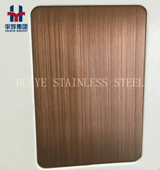Copper Bronze Stainless Steel Colored Sheet Plate For Decoration Copper Bronze Stainless Steel Colored Sheet Plate For Decoration Hairline Brushed Finished