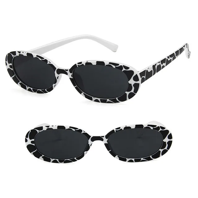 

DLL5192 Sunglasses Women Vintage Fashion Cow Color Small Oval Sun glasses