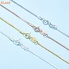 Wholesale Silver/Gold/Rose gold 925 Sterling Silver Box Chain with Crimp Tube Ends Spring Clasp Necklace for jewelry making