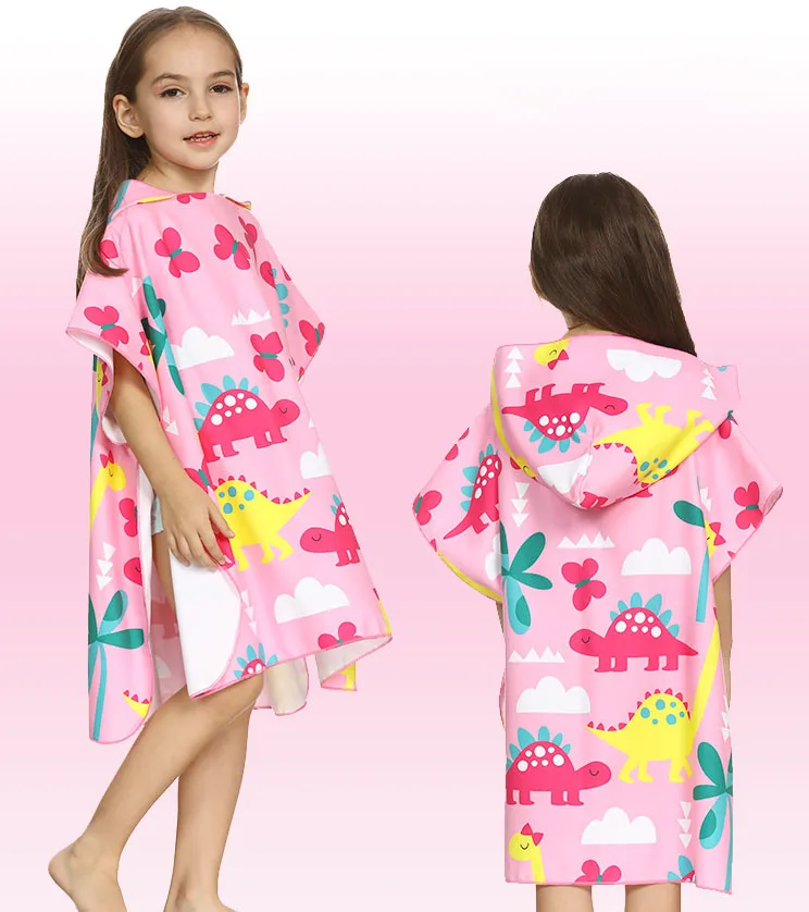 Toddler Hooded Beach Bath Towel Soft Beach Towel Swim Pool Coverup