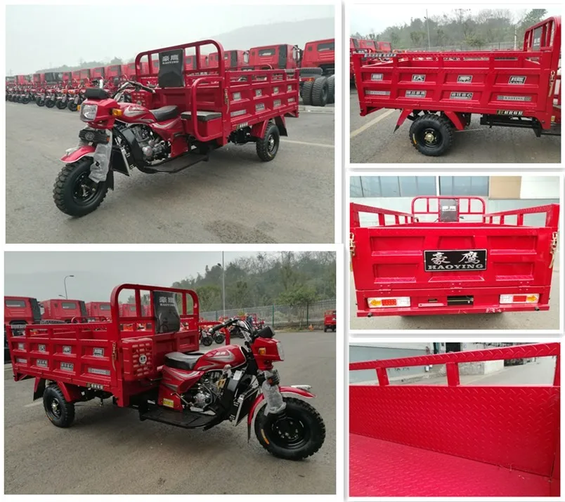 Popular china vehicle double hydraulic tipper tricycle transport goods