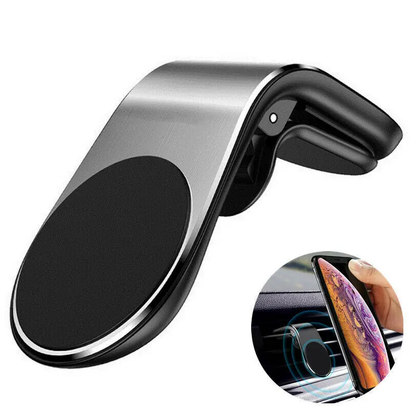 

Universal L Type Mobile Air Vent Clip Stand Magnetic Holder Car Phone Mount, Black;silver;gold