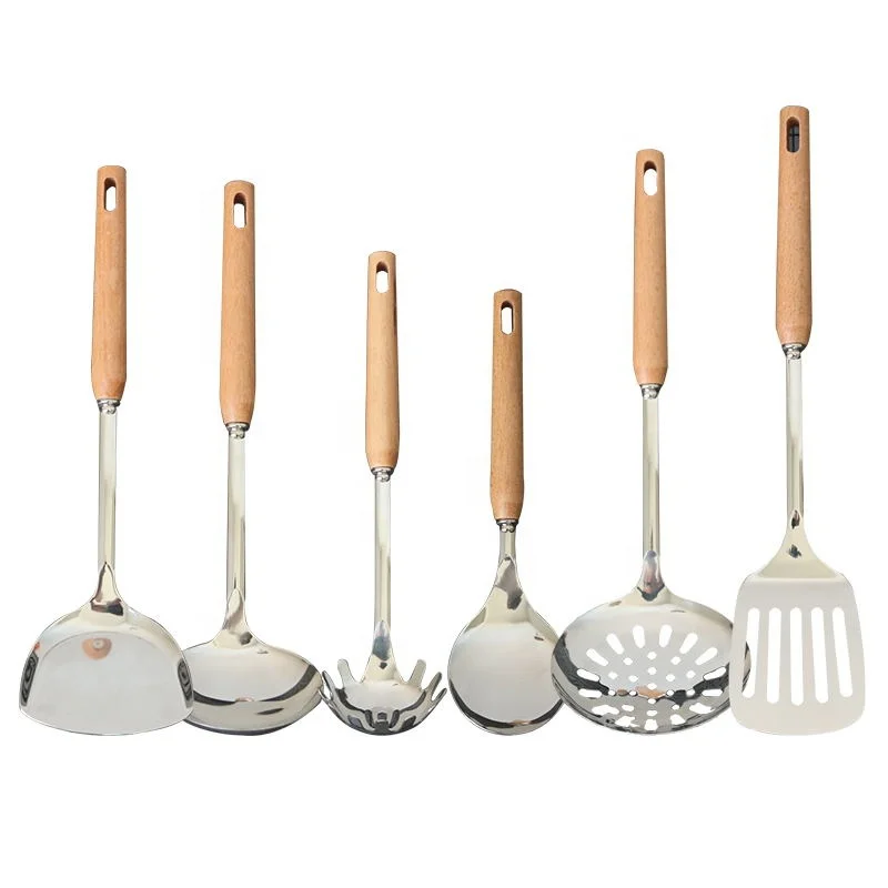 

kitchen ware stainless steel cook ware cookcware set turner slotted turner skimmer, Silver