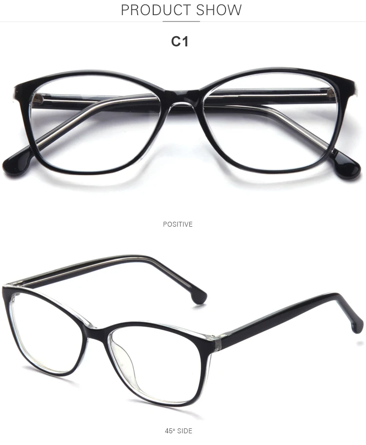 Chinese Factory Wholesale Retail Metal Hinge Plastic Frame Oval Type Adults Unisex Optical Frame