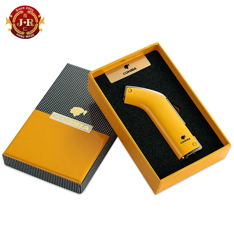 

wholesale Double Tube Windproof Big firepower Metal Cigar Lighter For COHIBA