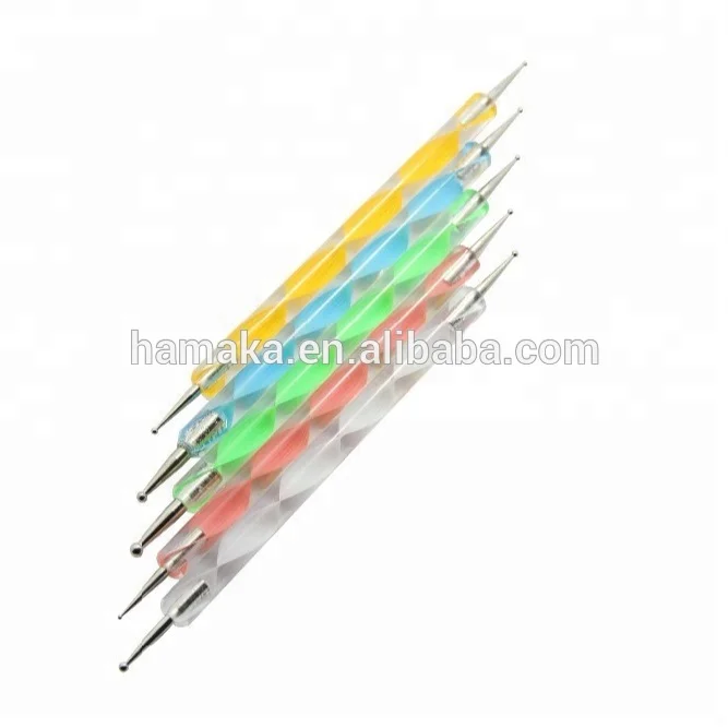 

5Pcs 2Way Nail Dotting Pen Marbleizing Professional Nail Art Dot Paint Tools Set