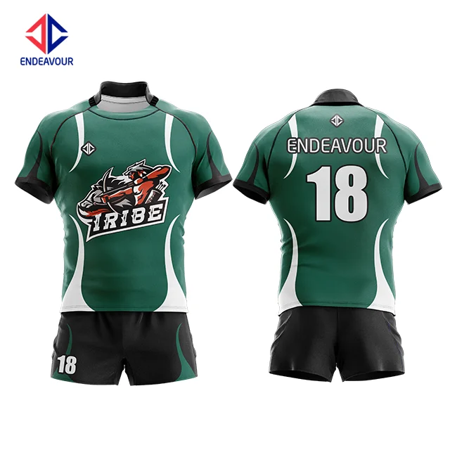 

Newest Design Custom Made Men's rugby jersey sublimation, Custom pantone color