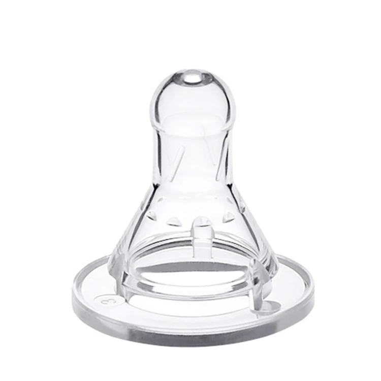 

Anti-colic Standard Neck Baby Bottle Nipple BPA Free Food Grade Liquid Baby Silicone Nipple, Transparent