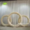 GNW silk artificial flowers arch for wedding decor round circle metal ring wedding arch lovely wedding background decoration