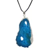 Natural crystal electroplating edge hollow color pendant crystal agate slices crystal geode pendant wholesale