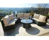Big Half Moon Modern Deep Seating Sofa Rattan Patio Set Furniture