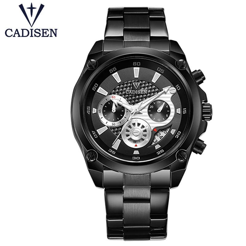 

CADISEN Watch Mens 9053G Fashion Classical Hollow Stainless Steel Strap Watch Sport Business Watches Relogio, 4 colors