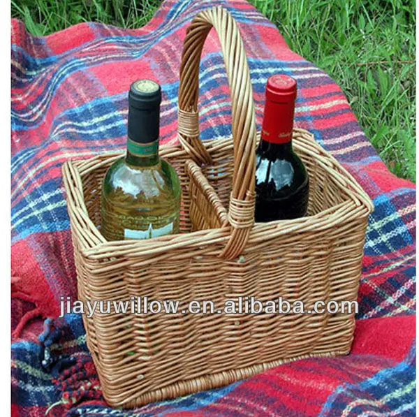 Handmade Wicker 2 Bottles Wine Holder Baskets Buy Bottle Holder