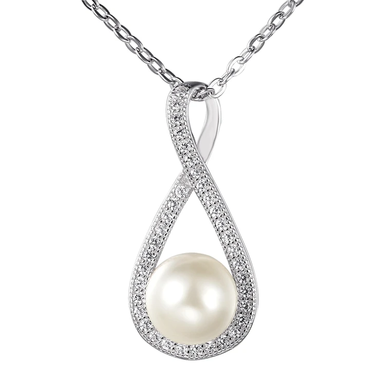 

2018 Custom 925 Sterling Silver Fashion Pearl Jewelry Necklace Pendant Wholesale, As photo