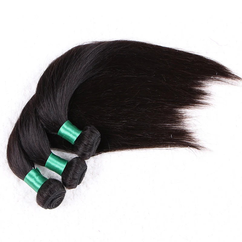 

8A Natural Black 100g/piece 3pcs/lot Virgin Brazilian Human Hair Extensions Straight Weave With Thick End FREE DHL Fedex