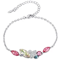 

70022 made with crystals from Swarovski, xuping 2019 jewelry diamond crystal femme women gold 925 sterling silver color bracelet