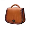 New factory direct first layer cowhide handmade leather handbags bills shoulder oblique suede carved butterfly rivet bag