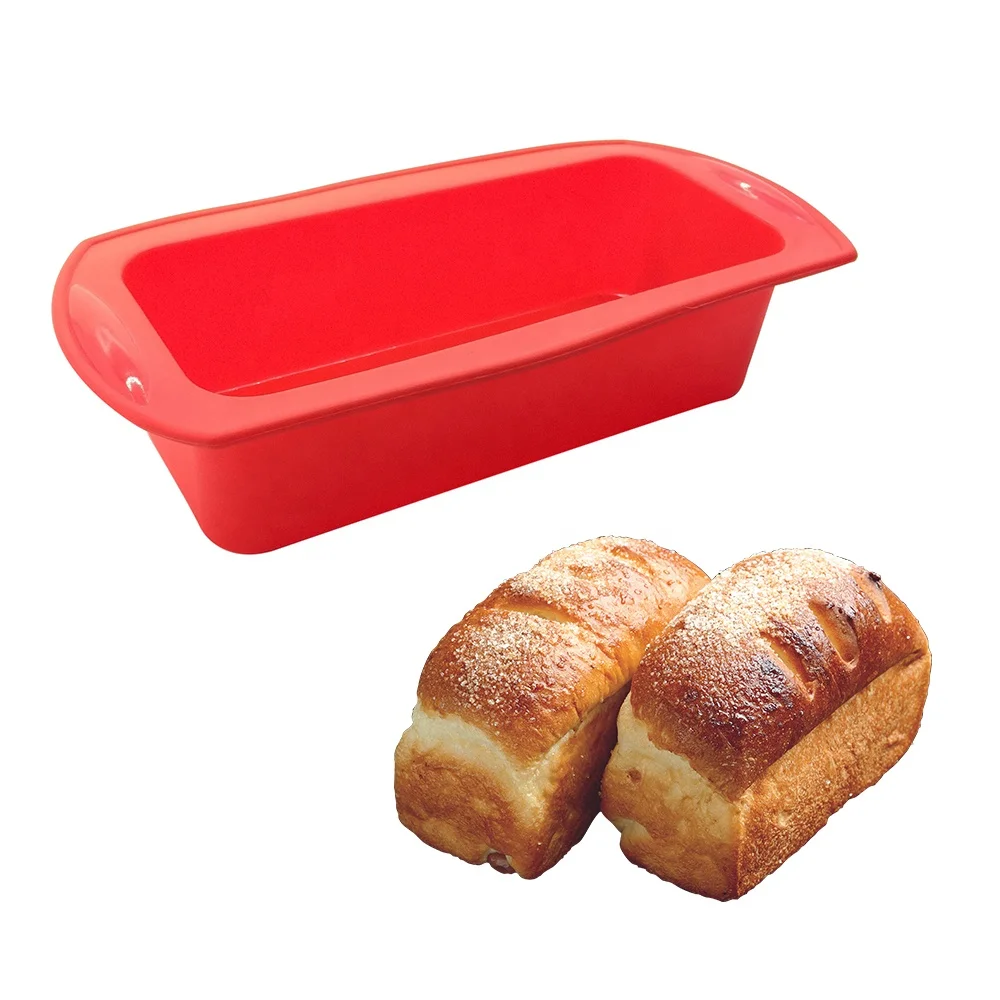 

Benhaida Food Grade Rectangle Pastry Toast Loaf Cake Silicone Bread Mold, Red or pantone color