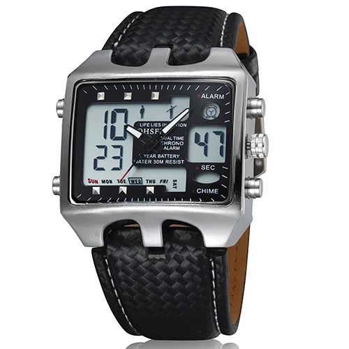 

OHSEN 0930 Men Digital Quartz Wristwatch Fashion Sports Men Analog 30M Waterproof Military Clock Male Watches, 4 colors to choose