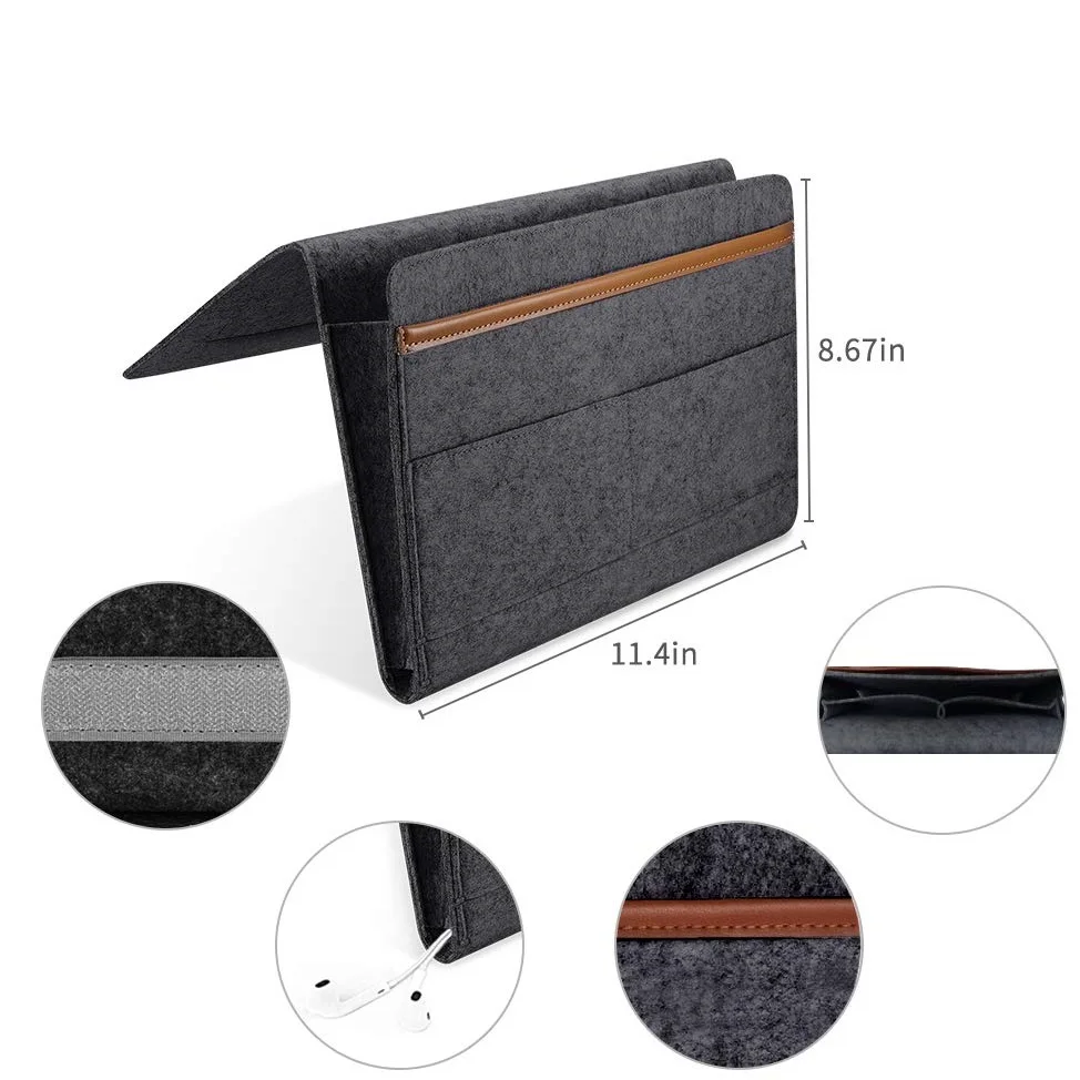 New idear bed pocket organizer sofa arm organizer felt bedside caddy