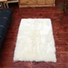 Long hair white wool imitated sheepskin faux fur rugs with suede back