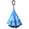 Saiveina Reverse Umbrella - Upside Down Large Rain Umbrella as Seen on Tv, Fiber Glass Ribs, 8 Anti-Strong Wind Stretcher and St