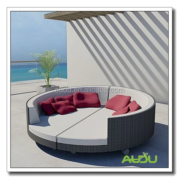 Audu Round Rattan Woven Folding Floor Bed With Wheel - Buy Folding ...