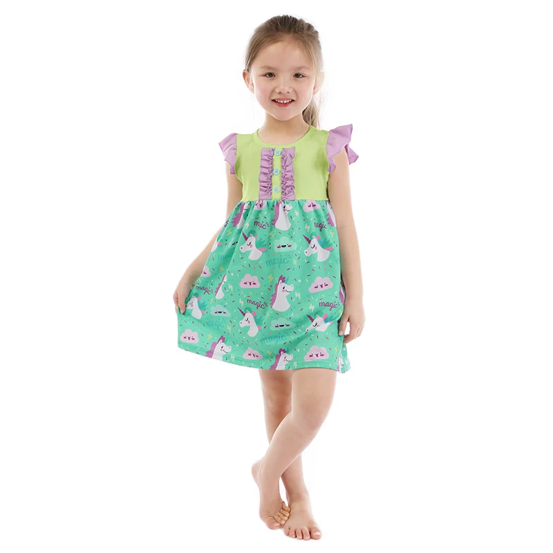 

boutique girl clothing new design floral print summer baby girls dresses flower girl dress, Many colors for you choose