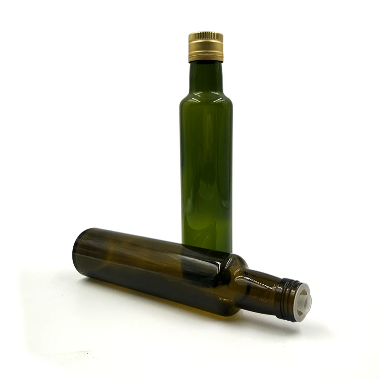 250ml Antique Glass Olive Oil Spray Bottle With Spout For Cooking Oil