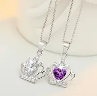 

fashion princess dream crown pendants 925 sterling silver jewelry