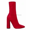 Fashion ladies girls block heels ankle Boots Faux suede chunky square high heels pointed toe Ankle Boots shoes For Women