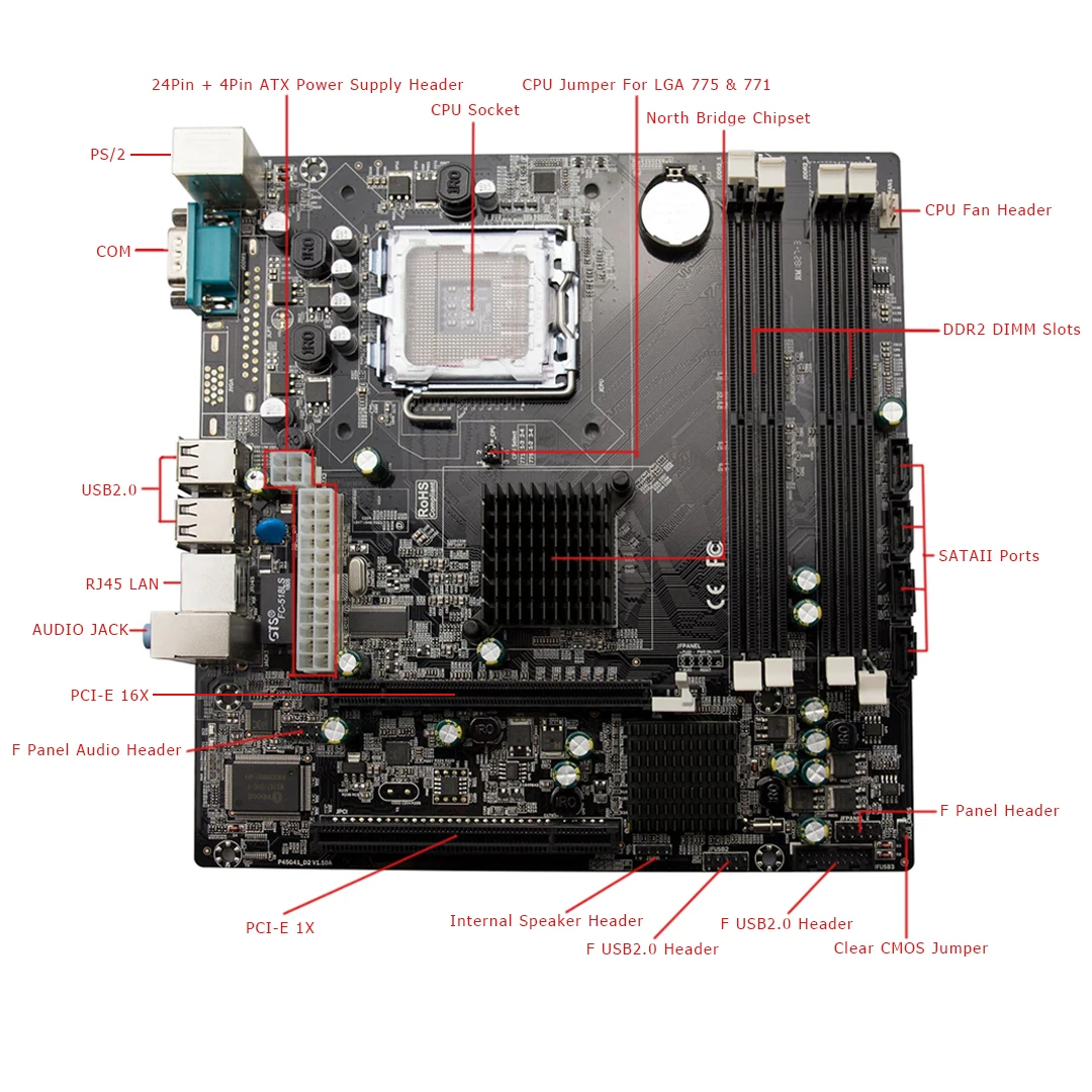 2019 Brand New P45 Motherboard Lga 775 771 Socket From Top Motherboards ...