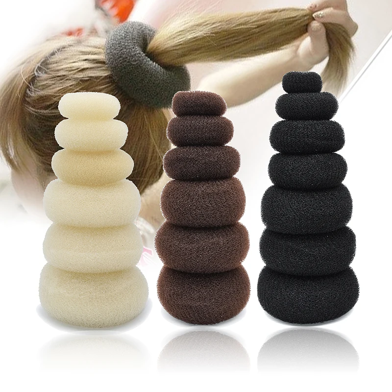

wholesale large size fashional style bun hair accessories nylon large hair donut bun shaper maker for women, As shown