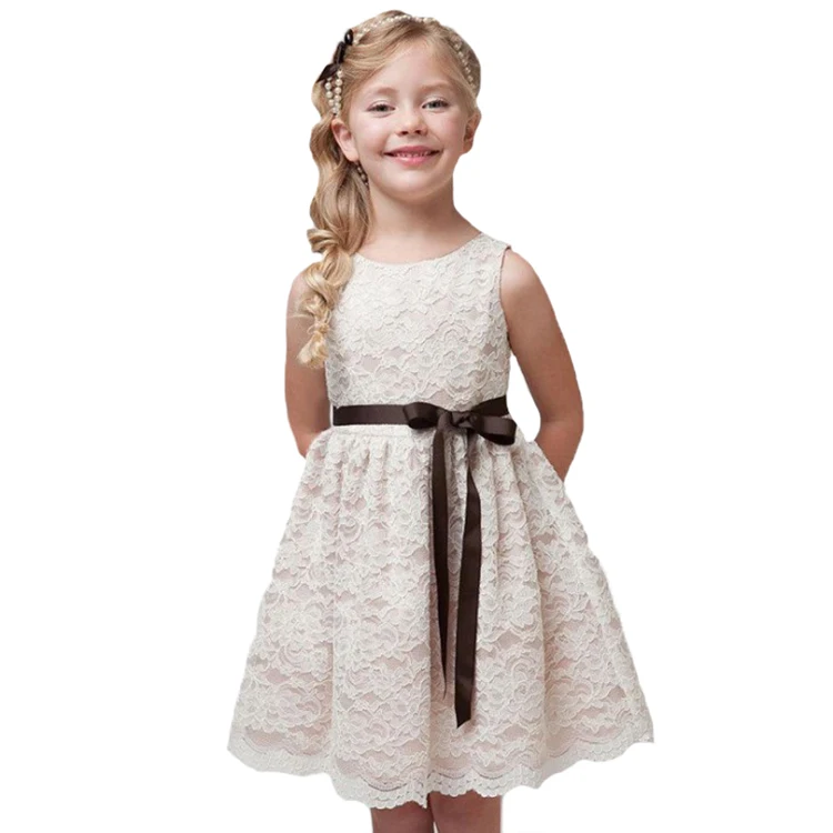 

Designer One Piece Kids Clothes Online Golden Luxury Lace Embroidery Summer Frock Designs Girls Party Dresses