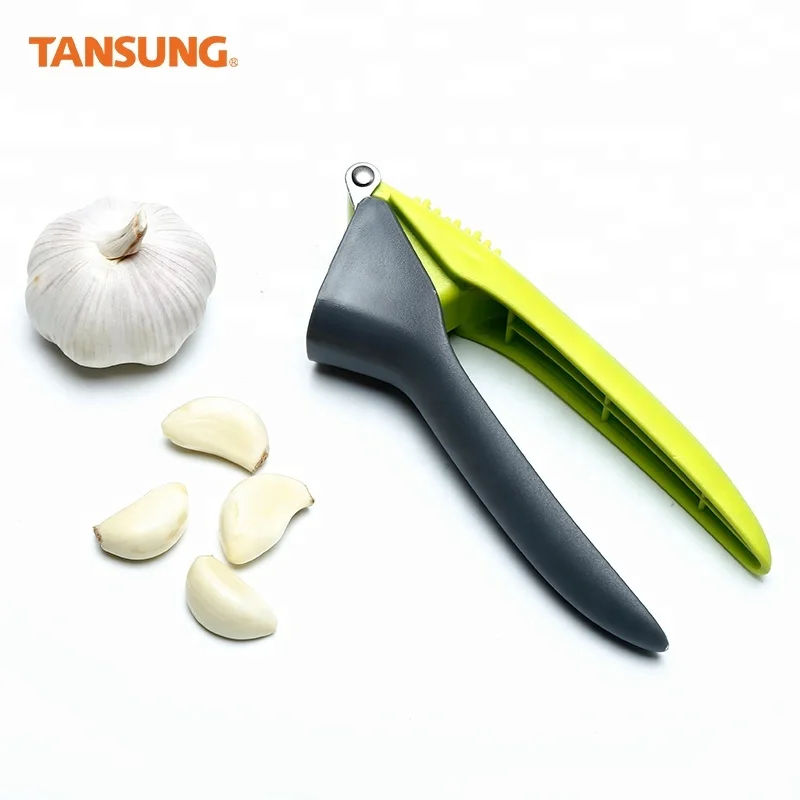 

New Design Professional Kitchen Vegetable Tools Stainless Steel Garlic Press, Black and green;or customized