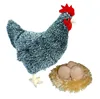 12" Standing stuffed plush hen chicken and soft plush chicken eggs