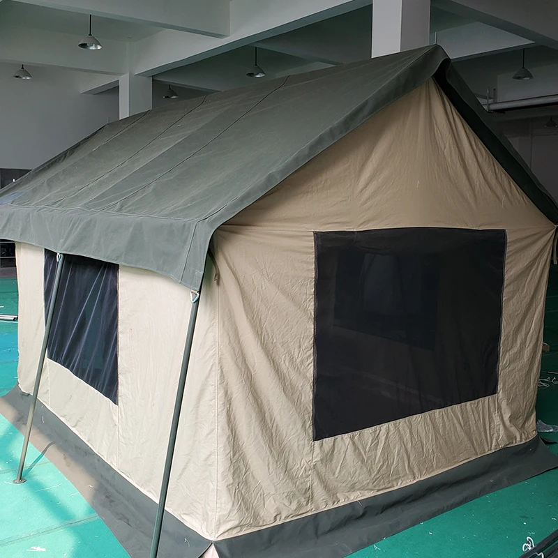 Outdoors Luxury Cotton Canvas Camping Safari Wall Tent With Stove