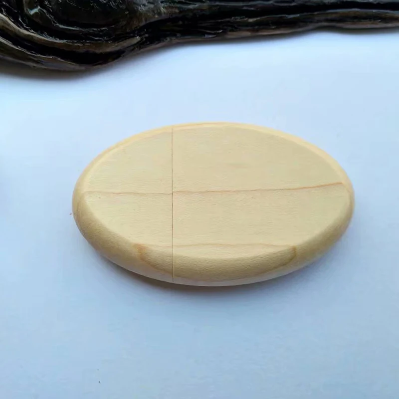 Bulk new Oval shape wooden usb stick customized wood usb drive with keychain - ANKUX.COM