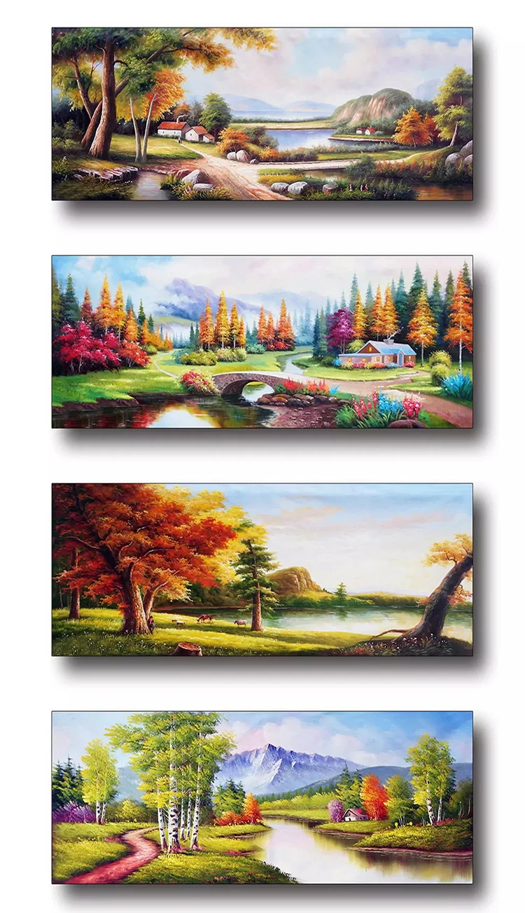 壁の装飾のための手描きの油絵美しい風景画のキャンバス Buy 手描きの油絵 美しい風景油絵 キャンバス壁の装飾のため Product On Alibaba Com