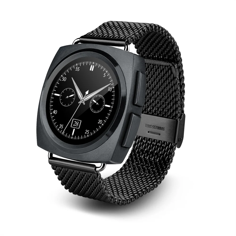 

A11 Cheap Leather and Silicone Band Bluetooth Smart Watch with heart rate monitor, Black;golden;silver