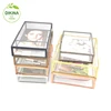 wedding box usb glass makeup holder gold color and cases displays jewelry packaging