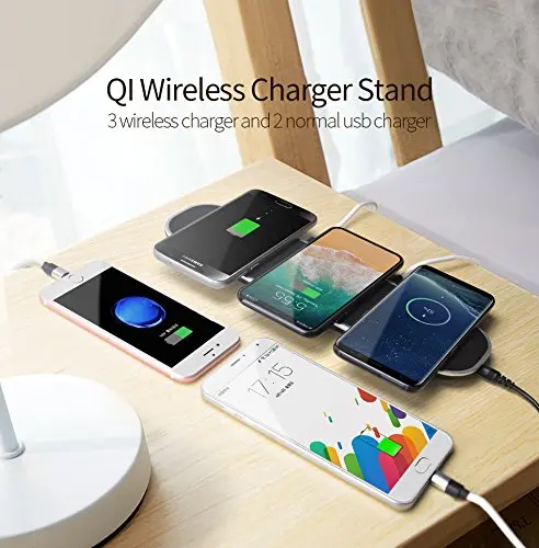 2018 New 3in 1 Qi portable charger wireless charging phone pad for iPhone X