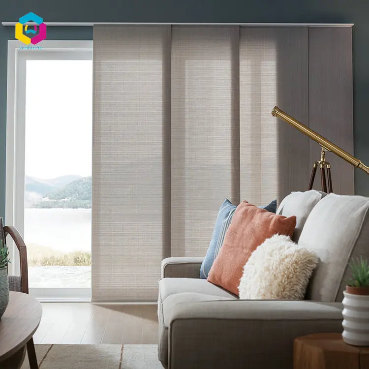 

High quality panel track blinds parts sliding panel track blind for room divider, White , beige , gray, linen, brown etc