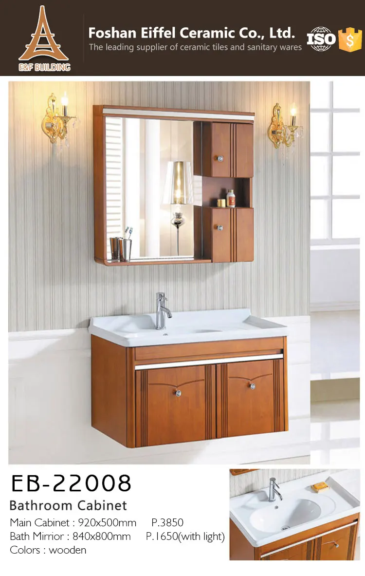 India Bathroom Wooden Single Sink Vanity Wall Mounted Mdf Bathroom Cabinet With Mirror Buy Kabinet Kamar Mandi Dengan Cermin