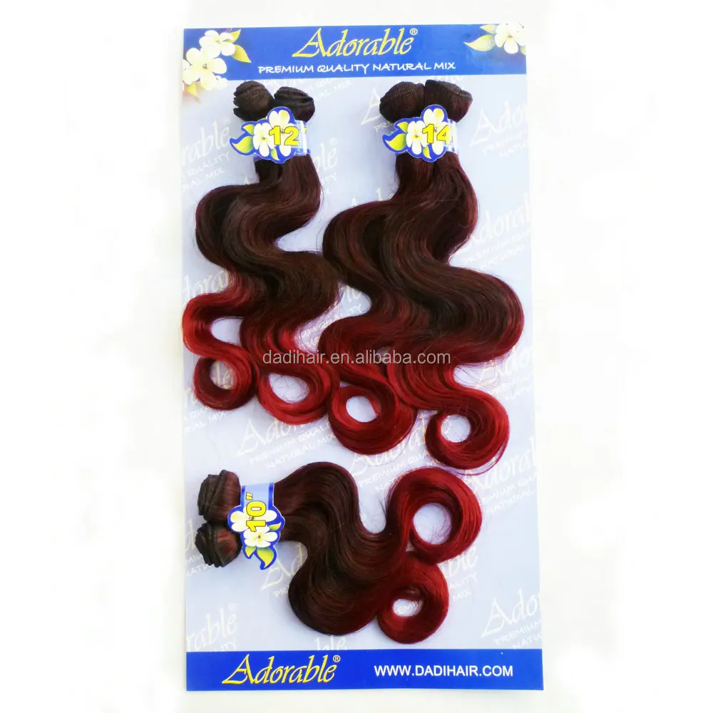 

Cheap wholesale top quality Adorable premium body wave hair weft,two tone body wave synthetic fiber hair,suit package pre-bonded