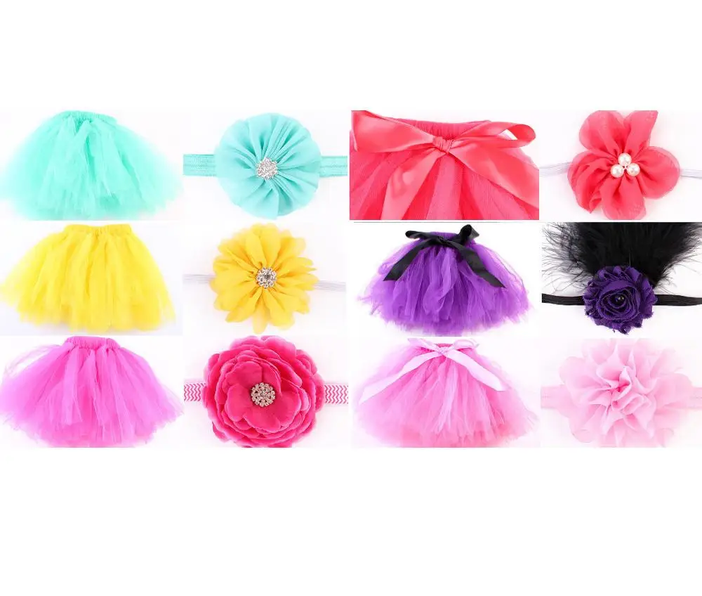 

baby photo dresses Tutu skirt and hair band 2 pcs suit
